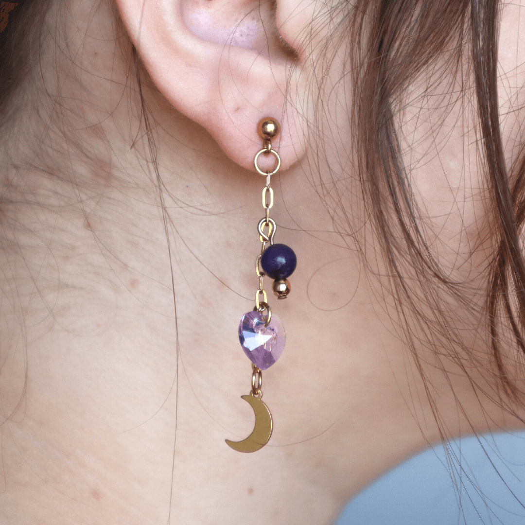 Lithotherapy earrings - Lepidolite - Anti-stress